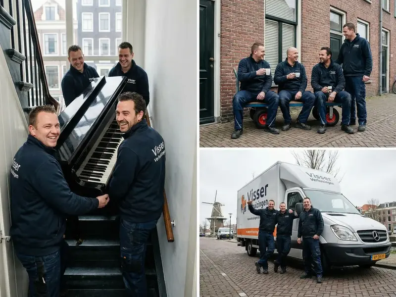 Collage van diverse pianoverhuizingen